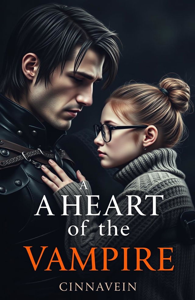 A captivating dark romance cover featuring a beautiful but cruel male vampire with a strong jawline and medium-length hair, embodying a warrior-like presence in ancient leather armor