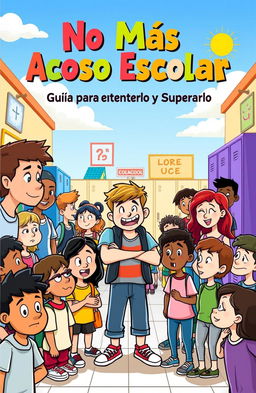 A vibrant cartoon cover illustrating a school setting where various characters are experiencing school bullying