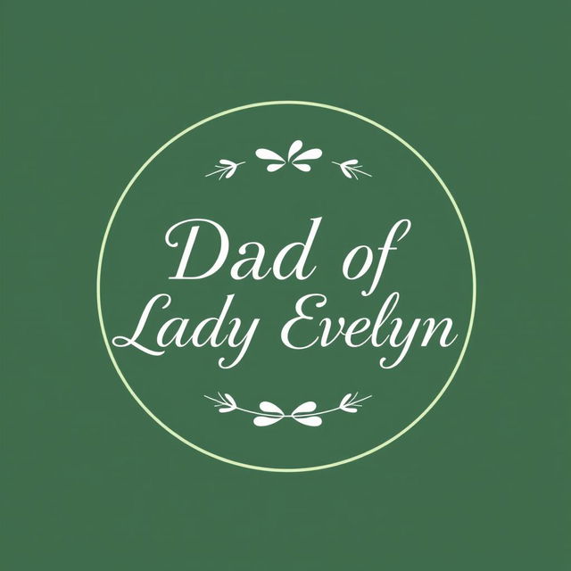 A logo design featuring the text "Dad of Lady Evelyn" elegantly displayed within a circular format