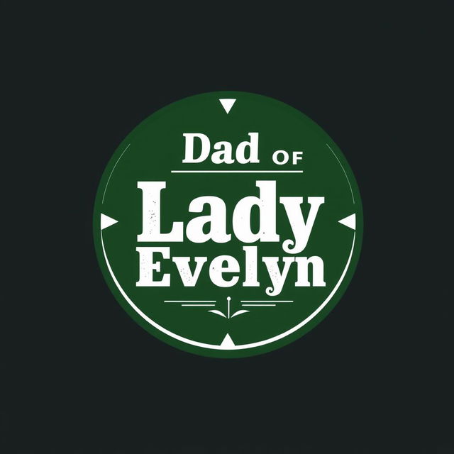 A logo design featuring the text "Dad of Lady Evelyn" prominently displayed within a circular shape