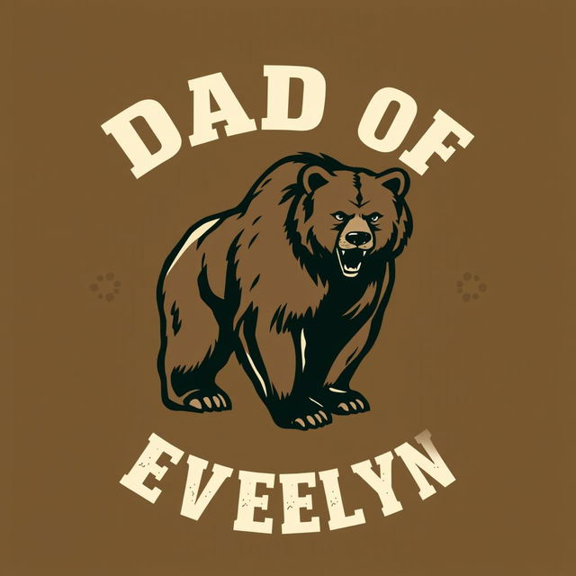 A logo design featuring the text 'Dad of Lady Evelyn' prominently displayed in a bold, masculine font