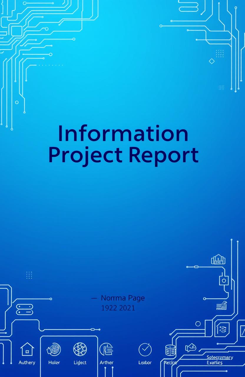 A professional cover page design for an Information Technology project report