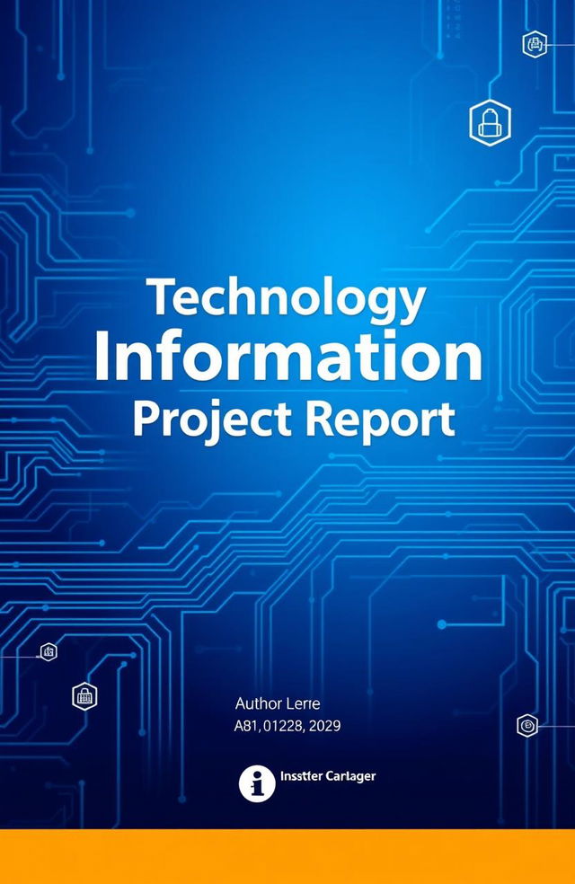 A professional cover page design for an Information Technology project report