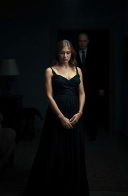 A dramatic, intense scene depicting a dark family secret unfolding