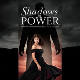 The book cover for 'Shadows Of Power', illustrating a dramatic family saga