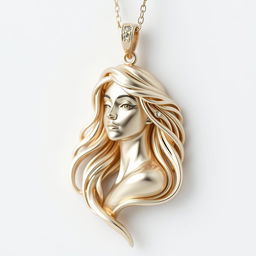 A stunningly realistic pendant featuring a woman designed in intricate detail