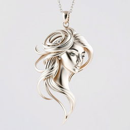 A stunningly realistic pendant featuring a woman designed in intricate detail
