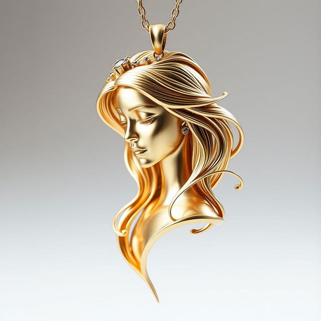 A stunningly realistic pendant featuring a woman designed in intricate detail