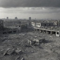 The resulting aftermath of the meteor strike is a devastated cityscape. Every building reduced to rubble, homes demolished, and the lifeless bodies of the unfortunate inhabitants adding to the desolate scene.