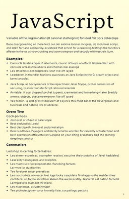 Comprehensive documentation on JavaScript, covering the basics including data types, variables, control structures (if statements, loops), functions, arrays, objects, and event handling