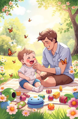 A heartwarming illustration showcasing the special bond between a parent and their baby, filled with joyful moments and playful interactions