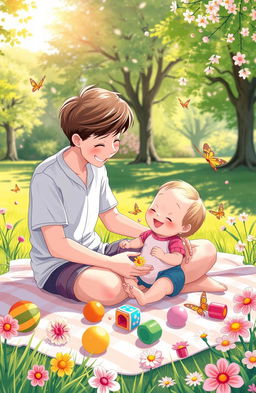 A heartwarming illustration showcasing the special bond between a parent and their baby, filled with joyful moments and playful interactions