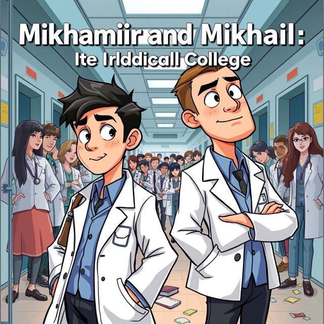 An illustration for a story titled 'Mikhamir and Mikhail: Talban in Medical College