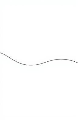 A minimalistic single black line gracefully flowing across a white background, creating an elegant and modern abstract art piece