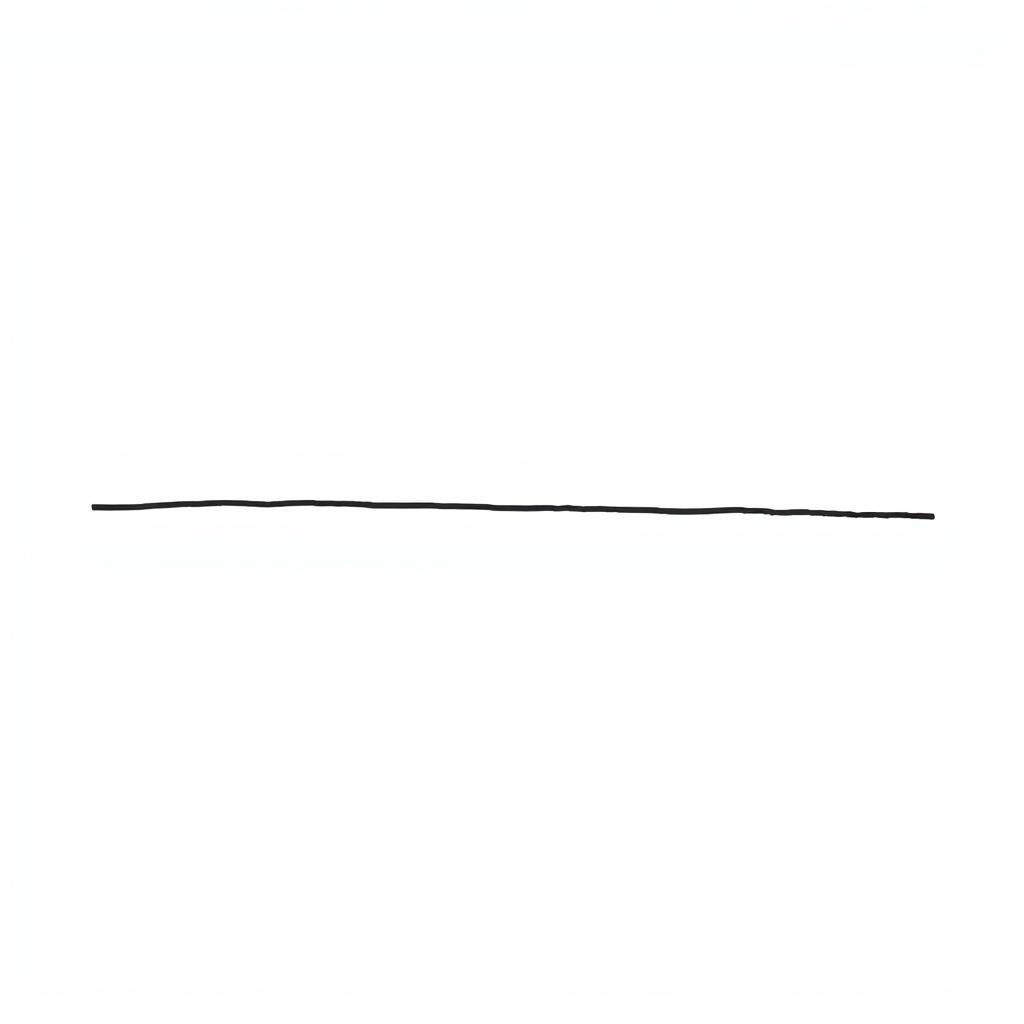 A basic, straight black line elegantly traced across a blank white canvas, epitomizing minimalist art