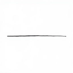 A basic, straight black line elegantly traced across a blank white canvas, epitomizing minimalist art