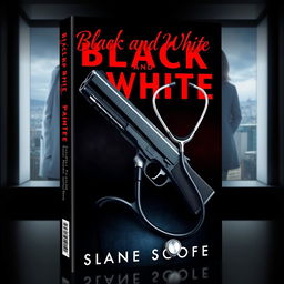 An intriguing book cover for a romance novel featuring a gun and a stethoscope to symbolize the contrasting lives of a female doctor and a male mafia member