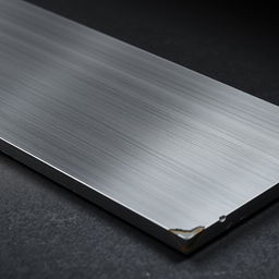 A stunning, high-resolution image of a thick carbon steel plate, featuring a smooth, shiny surface that reflects light beautifully
