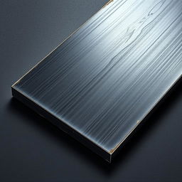 A stunning, high-resolution image of a thick carbon steel plate, featuring a smooth, shiny surface that reflects light beautifully