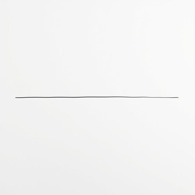 A simple, elegant straight line drawn across a blank white canvas, emphasizing minimalism and simplicity