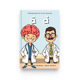 A whimsical book cover design for a story titled "مـخ وميخا" by Dr