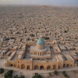 An intricate cityscape of Al Ahqaf, Iran, defined by its unique architecture and cultural elements.