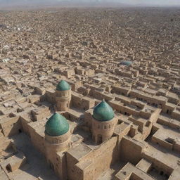 An intricate cityscape of Al Ahqaf, Iran, defined by its unique architecture and cultural elements.