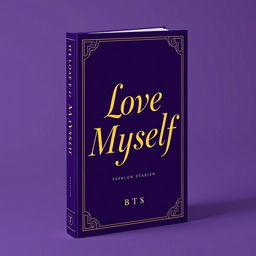 A stunning book cover design featuring a deep purple background, with elegant gold lettering displaying the book title 'Love Myself'