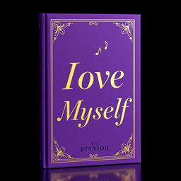 A stunning book cover design featuring a deep purple background, with elegant gold lettering displaying the book title 'Love Myself'