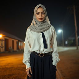 A stunning masterpiece featuring a beautiful Turkish girl wearing a long hijab, captured in ultra-realistic detail