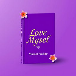 A visually striking book cover designed in a purple color palette, featuring beautiful, vibrant flowers artistically arranged around the edges
