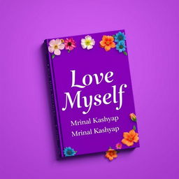 A visually striking book cover designed in a purple color palette, featuring beautiful, vibrant flowers artistically arranged around the edges