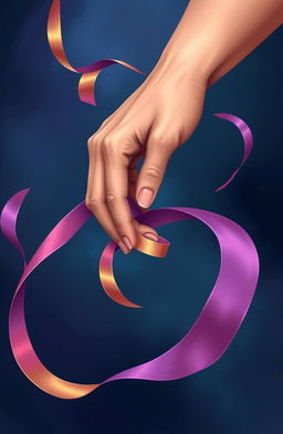 A stylized abstract representation of control, featuring a hand gracefully manipulating flowing ribbons of color that symbolize power and influence