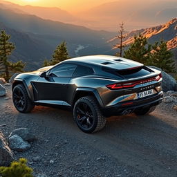 A sleek and modern 4x4 sports car, showcasing its aerodynamic design and muscular stance