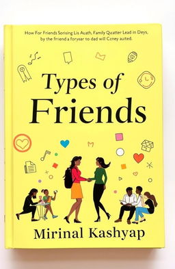 A light yellow book cover featuring the title 'Types of Friends' in bold, elegant typography, with the author's name, 'Mrinal Kashyap', positioned at the bottom in a smaller font