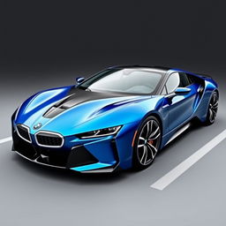 A large sports car with a sleek and modern design, evoking the essence of a BMW but with its own unique features