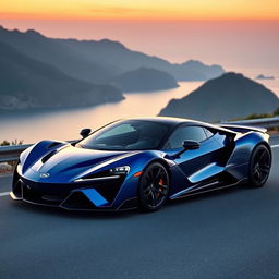 A large, modern sports car with a unique design that sets it apart from typical sports cars