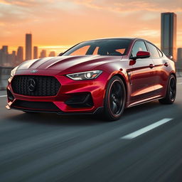 A large but sporty car, featuring a sleek and aerodynamic design that emphasizes performance