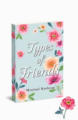 A beautiful book cover design for a book titled 'Types of Friends' by Mrinal Kashyap