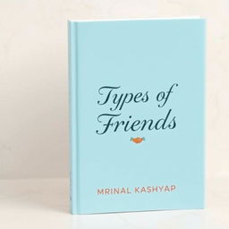 A light blue book cover featuring the title 'Types of Friends' by Mrinal Kashyap