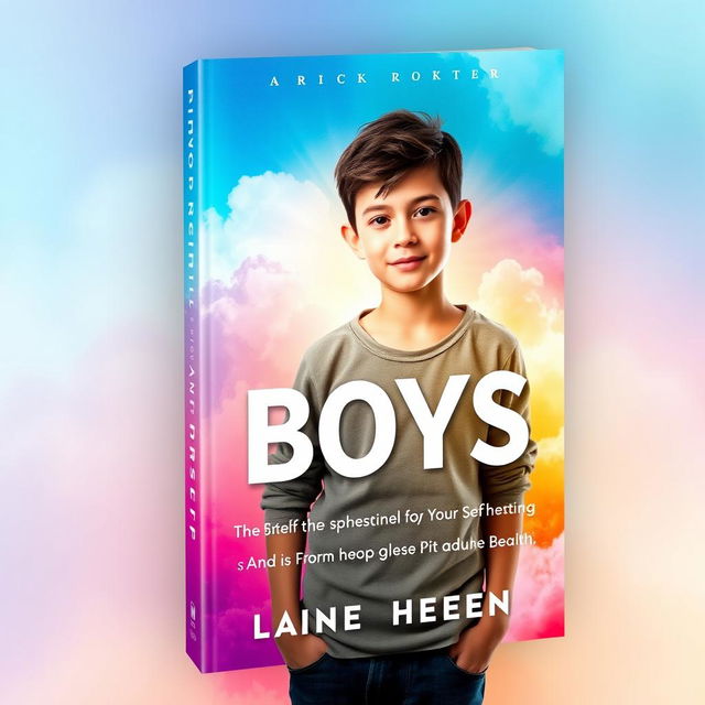 A compelling and vibrant book cover design focused on mental health themes, featuring a transgender boy standing confidently in a colorful, abstract background that symbolizes self-discovery and the journey of finding oneself