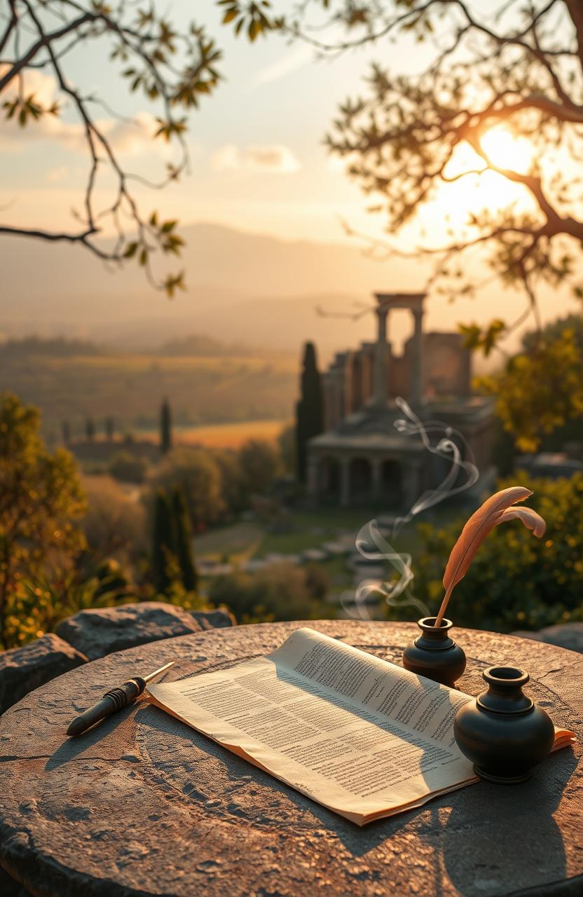 A serene and contemplative scene representing the essence of philosophy