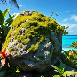 A vibrant, artistic representation of a Jamaican stone, showcasing its natural beauty and unique textures