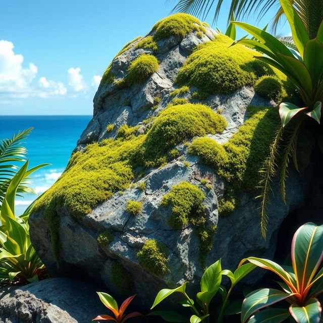 A vibrant, artistic representation of a Jamaican stone, showcasing its natural beauty and unique textures