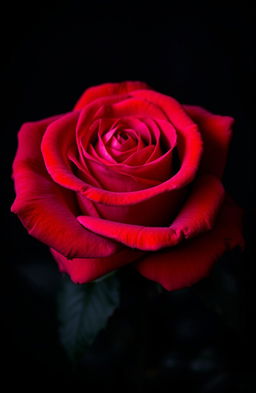 A beautiful and vibrant rose with rich, deep colors, set against a dark, moody background