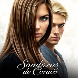 A captivating ebook cover featuring a female character in the foreground whose face is partially visible, with long, straight brown hair cascading down