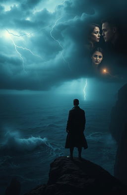 A dramatic scene illustrating themes of revenge and past love, set in a dark, atmospheric environment