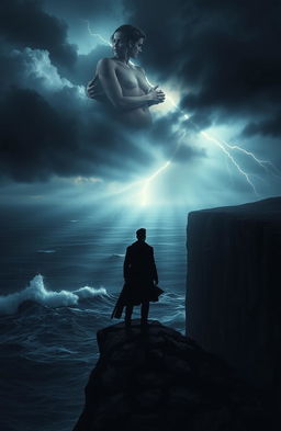A dramatic scene illustrating themes of revenge and past love, set in a dark, atmospheric environment