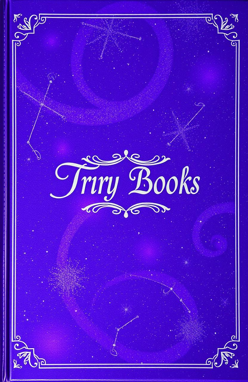 A deep purple holographic book cover featuring a starry night sky with glitters and sparkles resembling distant stars from the universe