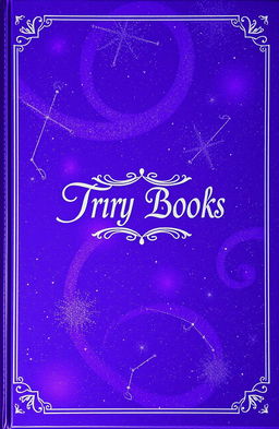 A deep purple holographic book cover featuring a starry night sky with glitters and sparkles resembling distant stars from the universe